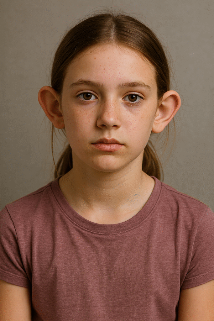 Fetiță de 12 ani – corectarea urechilor clăpăuge la copii